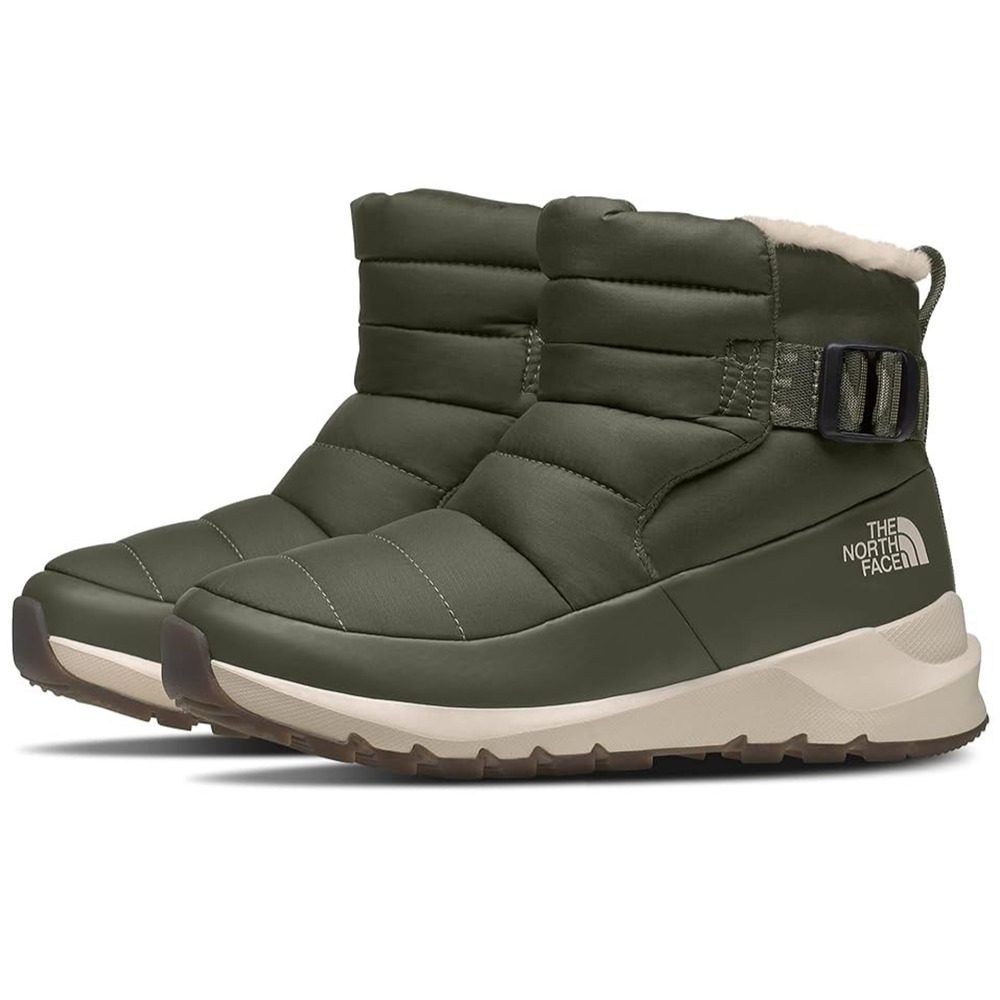 The North Face Womens ThermoBall Pull-On Insulated Boots Taupe White Fur 10 M